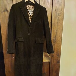 Black Suede Trench Coat: barely worn great condition